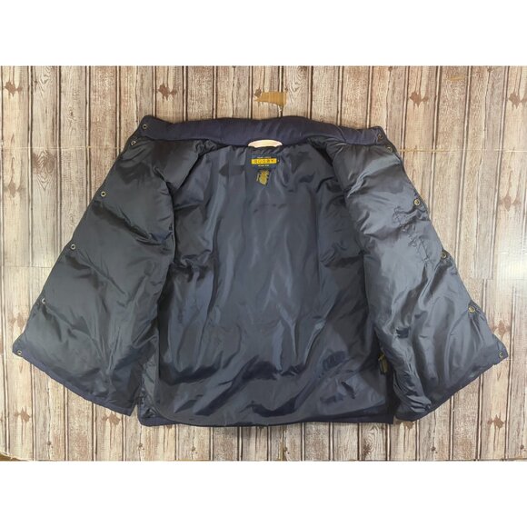 Rugby Ralph Lauren patch "12" canvas Down Vest size L color navy * RARE - Picture 6 of 8